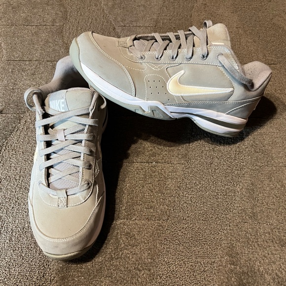 Vintage Nike Air Light Grey & White Sneakers Shoes Script Logo 00’s 310190-011 - Picture 1 of 16